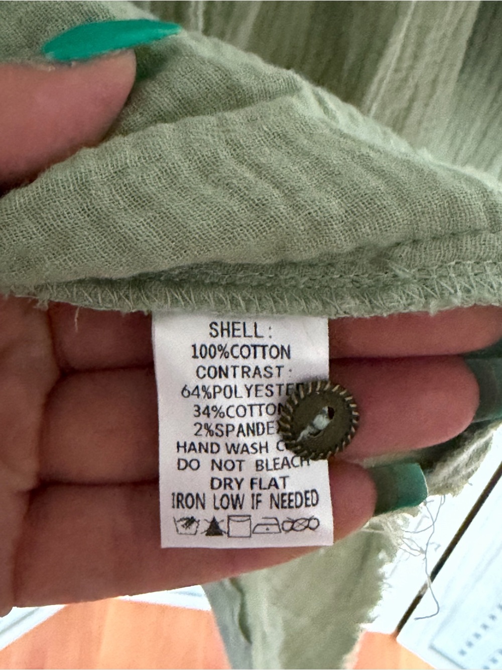 Three Bird Nest Sage Green Casual Button-Down Shirt Dress - Picture 9 of 9